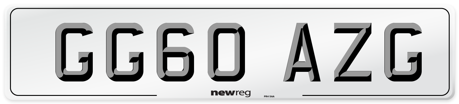 GG60 AZG Number Plate from New Reg